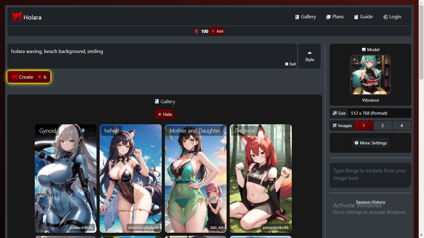 Holara Anime Image Generation