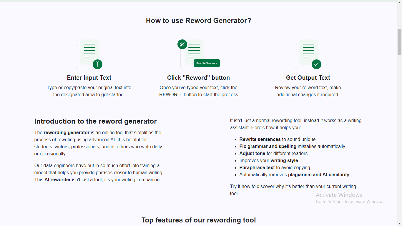 Reword Generator 1 Reword Generator